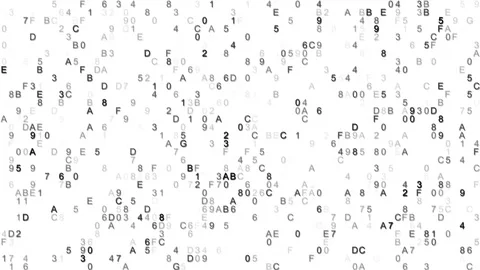 Digital data hex code symbols seamless loop animation 4k UHD (3840x2160) Stock Footage 77984705