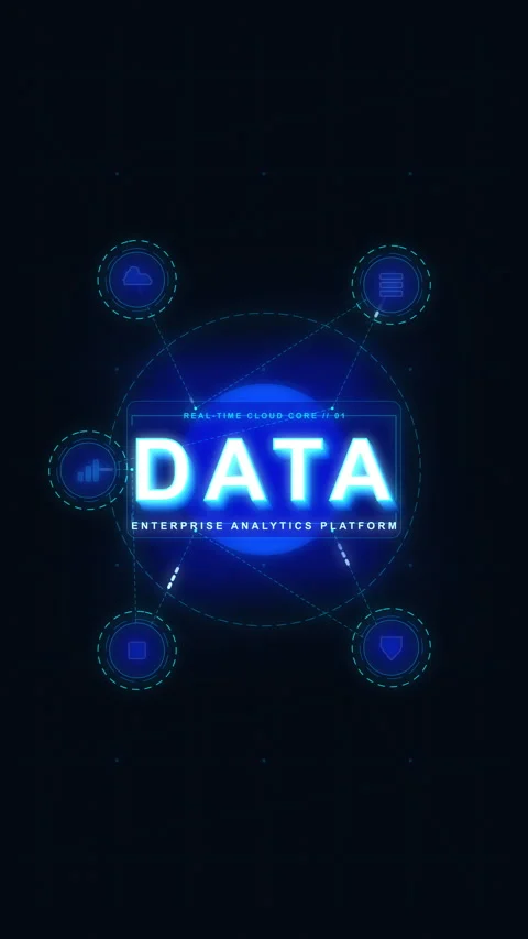 Digital data hub motion graphic with interconnected network nodes Stock Footage 348328664