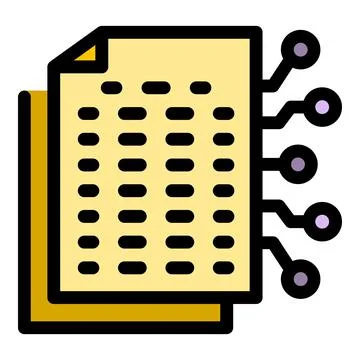 Digital data icon color outline vector Illustrazione stock