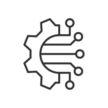 Digital data icon in line design. digital data, data processing, information Stock Illustration