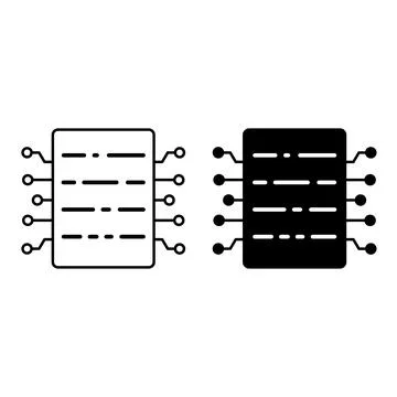 Digital Data Icons. Black and White Vector Illustration. All Information Tr.. Stock Illustration