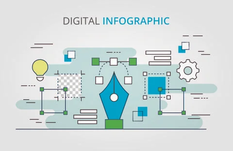Digital data infographic vector design Stock Illustration