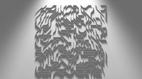 Digital data information transfer on circuit board technology  Stock Illustration