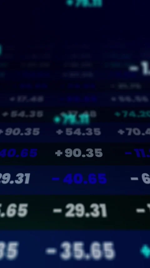 Digital Data Interface with Financial Ticker Animation. Stock Footage 317302841