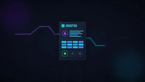 Digital data interface hud with animated ui and network connectivity lines .. Vidéo 344861435