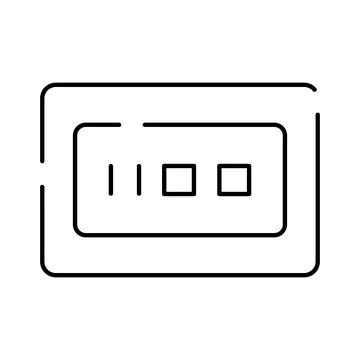 Digital data interface line icon displaying symbols 스톡 일러스트