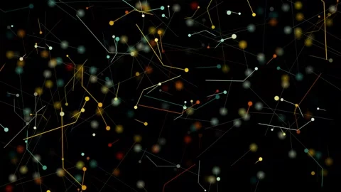 Digital data lines motion graphics with plain black background Stock Footage 297364243