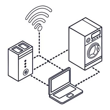 Digital Data Link IoT Network Illustration Stock Illustration