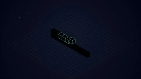 Digital Data Loading Bar Animation on Isometric Grid Representing Technolog.. Stock Footage 347361801