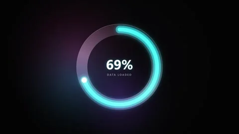 Digital Data Loading Progress Bar with Percentage Indicator Reaching 100 an.. Video stock 346870590