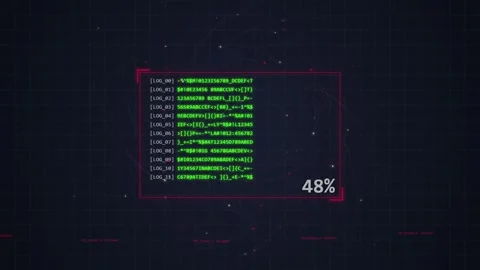 Digital Data Loading Progress Bar 0% Loading Screen HUD Interface Concept Stock Footage 348415537