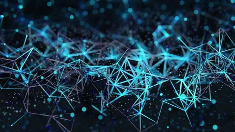 Digital Data made of digital nodes and connection paths. Plexus animation Stock Footage 302385105