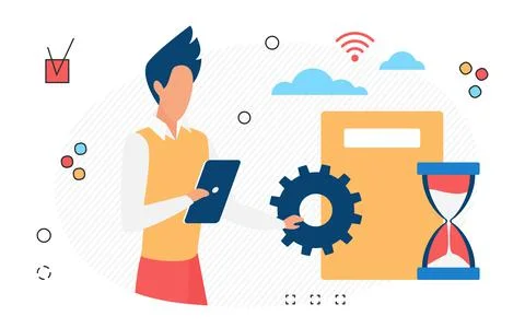 Digital data management administrative process イラスト素材