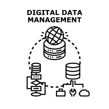 Digital data management concept with global network infrastructure Stock Illustration