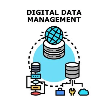 Digital data management concept with global network infrastructure Stock Illustration