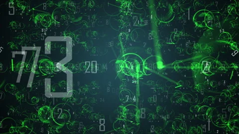 Digital Data Matrix Background With Green Numeric HUD Stock Footage 334331915