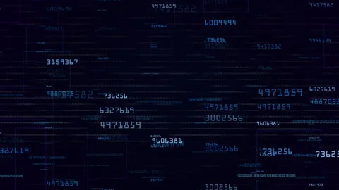 Digital Data Matrix Blue Numbers For Tech And Data Visualization Stock-Footage 323368572