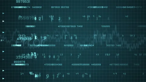 Digital Data Matrix Floating Numbers, Technology Code Analytics Видео 330657246