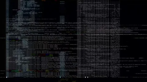 Digital data with matrix glitch effects for cyberpunk style video projects. Stock Footage 302157143