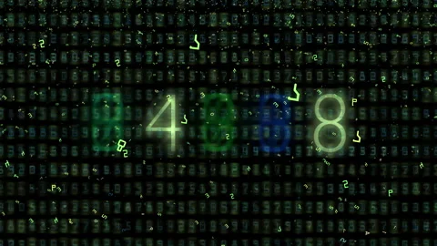 Digital Data Matrix Neon Numbers Stream Stock Footage 321692273