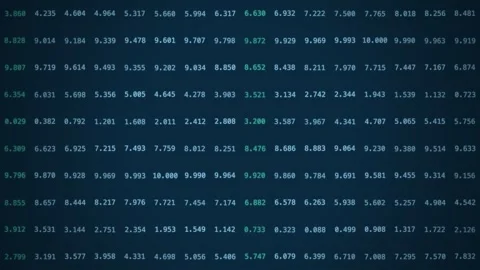 Digital Data Matrix With Numeric Values And Gradient Visualization Background Stock Footage 337038326