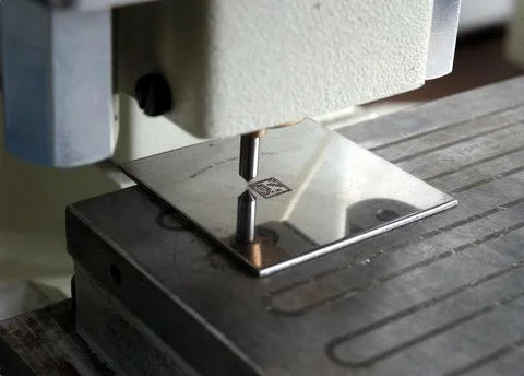 Digital data matrix, used to identify the millions of Space Shuttle parts, .. Stock Photos