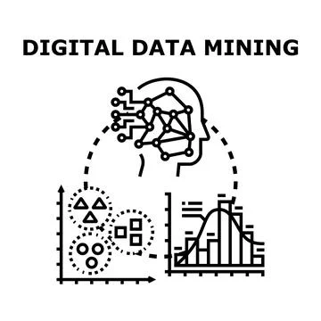 Digital data mining information science concept イラスト素材