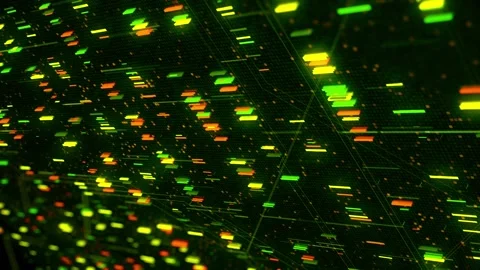 Digital data moving on black background, seamless loop. Animation. Abstract 库存影片 137761795