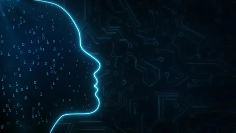 Digital Data moving on Circuit Board and CPU loop. Computer Processing Stock Footage 242429911