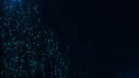Digital Data moving on Circuit Board and CPU loop backgrounds. Computer Process Stock Footage 242429956