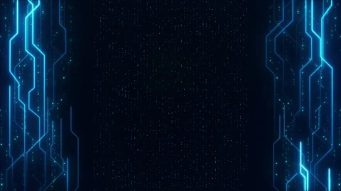 Digital Data moving on Circuit Board and CPU loop backgrounds. Computer Process Stock Footage 242429976