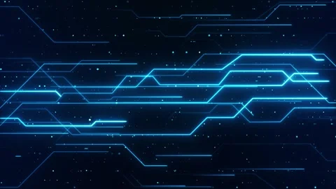 Digital Data moving on Circuit Board and CPU loop backgrounds. Computer Process Stock Footage 242429994