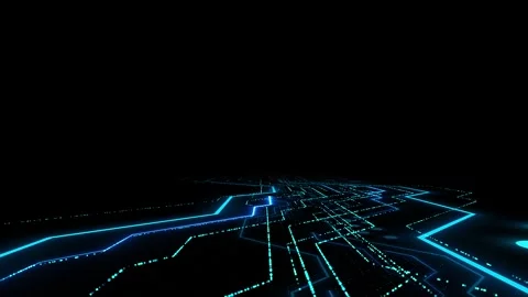 Digital Data moving on Circuit Board and CPU loop backgrounds. Computer Process Stock Footage 242430303