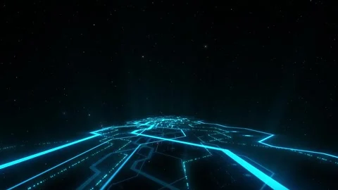 Digital Data moving on Circuit Board and CPU loop backgrounds. Computer Process Stock Footage 242430345