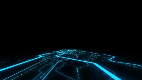 Digital Data moving on Circuit Board and CPU loop backgrounds. Computer Process Stock Footage 242430354