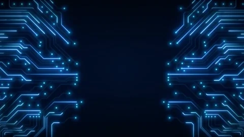 Digital Data moving on Circuit Board and CPU loop backgrounds. Computer Process Stock Footage 242430616