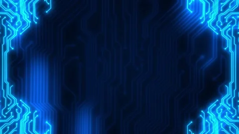 Digital Data moving on Circuit Board and CPU loop backgrounds. Computer Process Stock Footage 242430625
