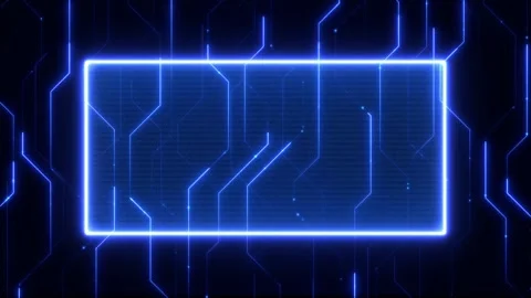 Digital Data moving on Circuit Board and CPU loop backgrounds Video stock 268575442