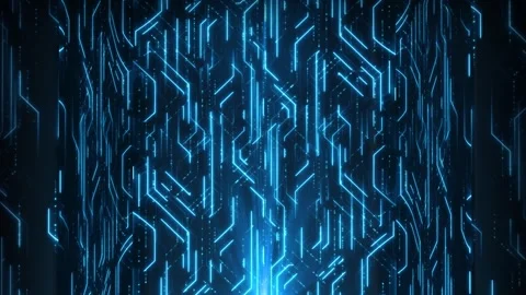 Digital Data moving on Circuit Board and CPU loop backgrounds Video stock 268575470