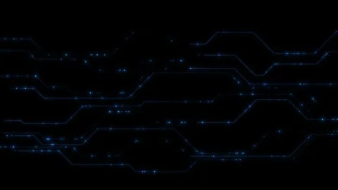 Digital Data moving on Circuit Board and CPU loop backgrounds Video stock 268575474
