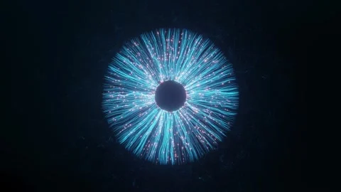 Digital Data Network and Technological Iris, an artistic and abstract animation Stock Footage 325653165
