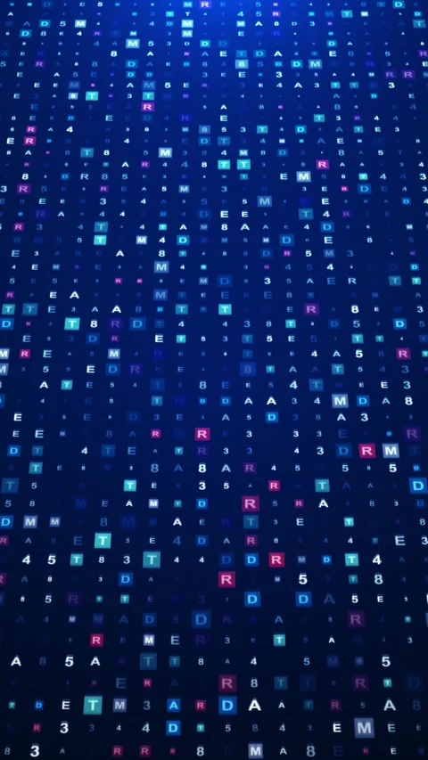 Digital data network animation depicting binary code data processing. Digits Stock Footage 312430178