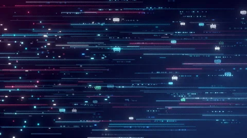 Digital Data Network binary code running,big data concept, dark blue number.. Stock Footage 242748990