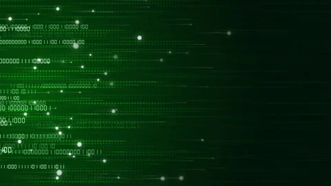 Digital data network binary code. Movement of numbers and glowing particles Video stock 243721108
