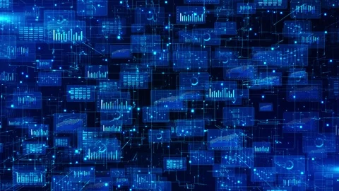 Digital Data Network Charts Visualization Technology Background charts, graphs, Stock Footage 341907306