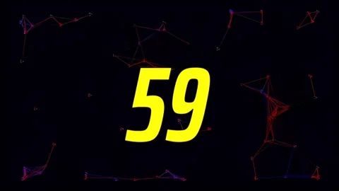 Digital Data Network with Countdown Numbers 60 to 0, Technology and Connection 스톡 동영상 341299052