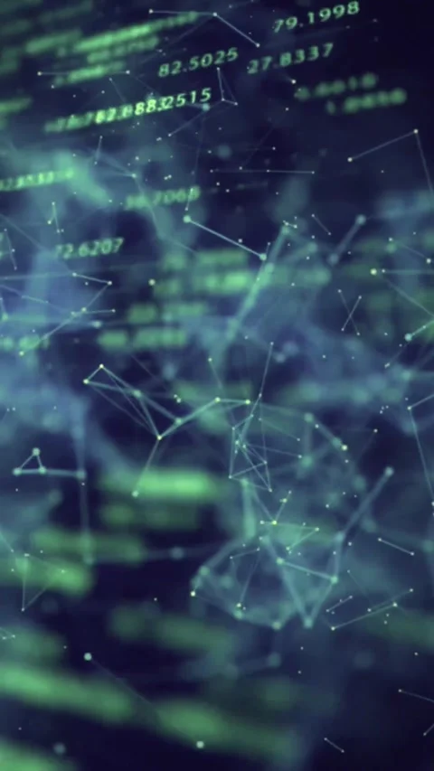 Digital data network flow with glowing nodes and connections Video stock 339638151