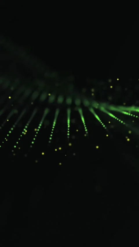 Digital data network flow with glowing green particles Stock Footage 339638193