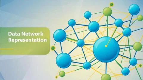 Digital Data Network With Interconnected Nodes And Flowing Lines. Stock Photos