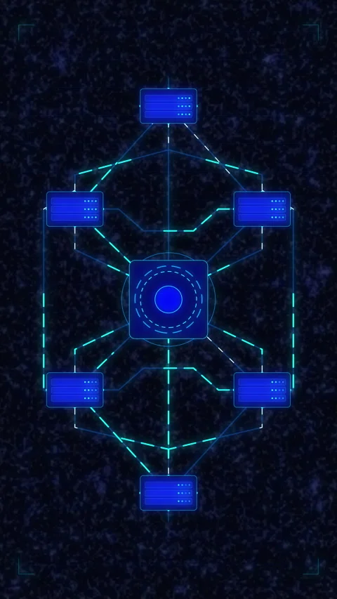 Digital data network loop motion graphic with glowing cyber nodes 스톡 동영상 346641531